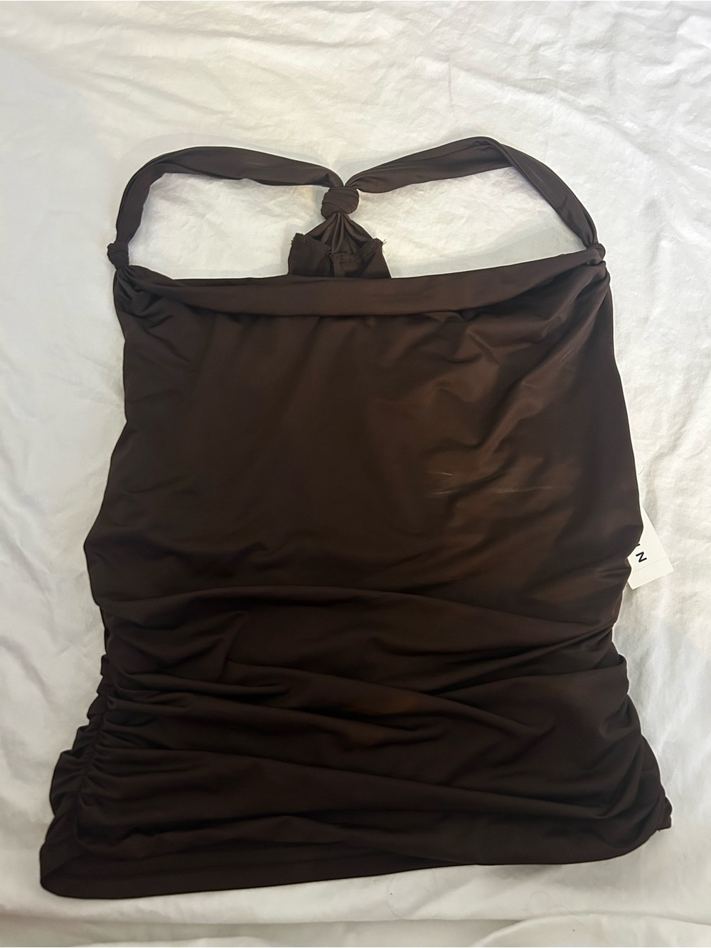 Pacsun Brown Knotted Scoop Neck Top